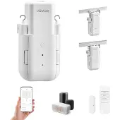 Vevor automatisk gardinåpner, app og fjernkontroll, inkludert hub, elektrisk smart gardinåpner kompatibel med Alexa og Google Home, tidsbestemt åpning og lukking, for U-formede/I-formede skinner