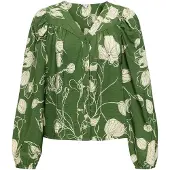 Object Printet V-hals-bluse