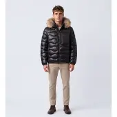 Blauer for man. 26WBLUC03065 Black Wavefur Padded Jacket (M), Casual, Polyamide