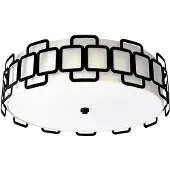 HINKLEY Taklampe Sabina, svart, Ø 57 cm, metall/tekstil, 4 x E27
