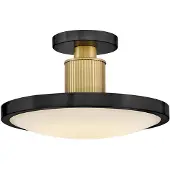 HINKLEY LED-taklampe Kieran, svart, Ø 36 cm, metall/glass, CCT