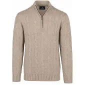 Steppin' Out au Pu Merino Haf Zip Cabe Beige Størrese