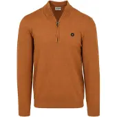No-excess Half-Zip Strikkegenser Caramel Brun Størrelse
