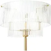 LUCANDE gulvlampe Meritt, messing/klart, høyde 160 cm, glass