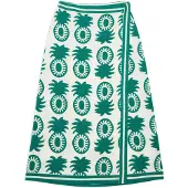 Gisela Pineapple Print Pareo Skjørt