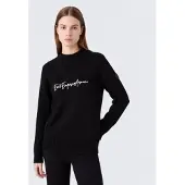 EA7 for woman. 7W001546_AF26684 Black Vela jumper (M), Casual, Polyester