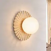 Domiluce Vegglampe Fiore, grå-beige, høyde 30 cm, glass