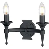 ELSTEAD SAXON vegglampe i svart med to lys