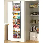 Vevor Over-the-Door Pantry Organizer, 9-lags spiskammersorganisering og oppbevaring, kraftig stålhengende krydderhylle, justerbare veggkrydderhyller, for hjemmekjøkken, vaskerom, bad, svart