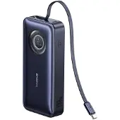 Baseus EnerCore CR11 20000mAh 100W Power Bank with Retractable USB-C Cable - Black - 20000 mAh