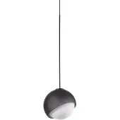 Ideal Lux hengelampe Bloom, Ø 12 cm, svart, metall/glass