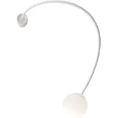 Karman vegglampe Moony, hvit, Ø 15 cm, utspring 100 cm glass