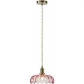 Markslöjd Hengelampe Kurage, gammel messing/rosa, glass, Ø 26 cm, E27