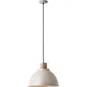 Brilliant Pendellampe Erena med tredetaljer, taupe