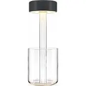 Maytoni LED oppladbar bordlampe AI Collaboration, glass, svart