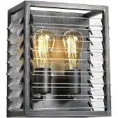 ELSTEAD Vegglampe Louvre i industriell design, 2 lyskilder