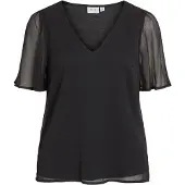 Vila Falia Kort Ermet Bluse