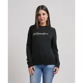 EA7 for woman. 7W001546_AF26684 Black Vela jumper (L), Casual, Polyester