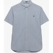 Superdry for man. M4011102A Blue Classic Seersucker Shirt (S), Casual, Cotton, Short sleeve