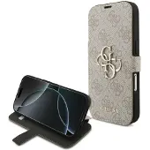 GUESS Book 4G metall-logodesignet etui til iPhone 18 Pro / 17 Pro – rosa