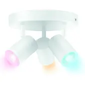 WiZ Connected overflate-/innbyggingsspot Imageo Round hvit 3 spots - Smart LED - farget & hvitt lys - GU10 - 3x 5W - Wi-Fi