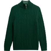 Superdry Preppy Cotton Cable Genser Med Halv Glidelås