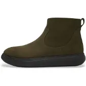 FitFlop for woman. E35-B77 Iq-Comff Leather Ankle Boots with Olive Green Zipper (37), Flat, Casual