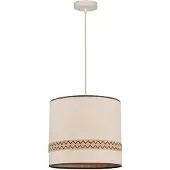 Market Set hengelampe Jimmy, Ø 35 cm, beige, mønsterkant