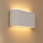 LINDBY vegglampe Jurupa, hvit, bredde 25 cm, 2 x G9, gips
