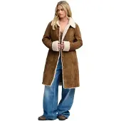 Superdry Faux Shearling Longline Jakke