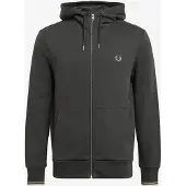 Fred perry for man. J7536 Green zip-up hoodie (XXL), Casual, Cotton