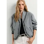 Pepe Jeans for woman. PL4024552 Grey Martha jacket (L), Casual, Polyester