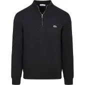Lacoste Strikket Genser Glidelås Svart Blå ørkeblå Størrelse
