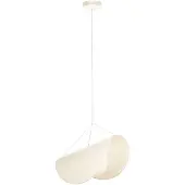 LUCANDE LED-hengelampe Tamani, beige, lin, dimbar to warm