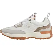 Pepe Jeans for woman. PLS600067 Lucky Fierce white leather sneakers (39), 3 to 5 cm, Laces, Casual