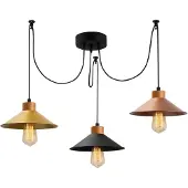 Opviq Hengelampe Manavgat N-554 3 lyskilder gull/svart/kobber