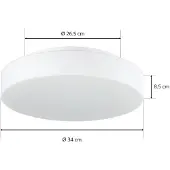 Bega 50651 LED-taklampe opalt glass 3000K Ø34cm