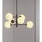 Domiluce Aurora hengelampe, svart, Ø 60 cm, 6 lyskilder, glass, E14