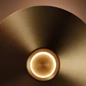 LEDS-C4 LED-gulvlampe H, gullfarget matt, bryterbar, stål