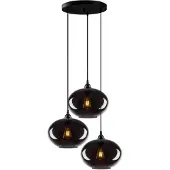 Opviq Hengelampe Smoked 051 3 lyskilder i rondelglass Ø27cm
