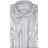 Profuomo Twill Skjorte Striper Grønn Størrelse
