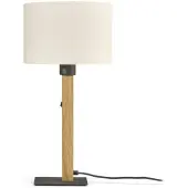 Buschwerk bordlampe Heloise, kremhvit, eik, høyde 45 cm