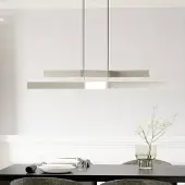 Eglo LED-hengelampe PLAYITAS, nikkel, 120 cm, 2 lyskilder, CCT