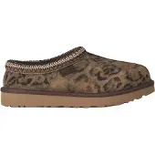 Ugg for woman. 1180365 Tasman Spotted brown Leather Slippers (40), Flat, None, Homewear, Animal Print