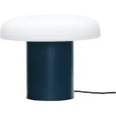 Hubsch Ateliers bordlampe, mørkeblå, hvit, glass, jern