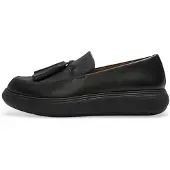 FitFlop for woman. JHR-090 Iq-Comff black leather moccasins (39), Flat, 1 to 3 cm, None, Casual