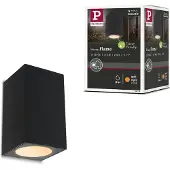 Paulmann utendørs LED-vegglampe «Flame», svart, høyde 8 cm, IP44