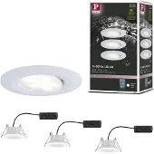 Paulmann Calla hvit, på/av, svingbar, 4 000 K, 9 cm, sett med 3 stk.