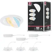 Paulmann LED-innbyggingslampe Aumus White Select CCT hvit, sett med 3 stk.