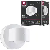 Paulmann Zorik utendørs LED-vegglampe med batteri, hvit, 10 cm, IP44, dimbar